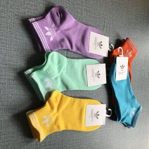 Adidas orange blue purple green yellow socks